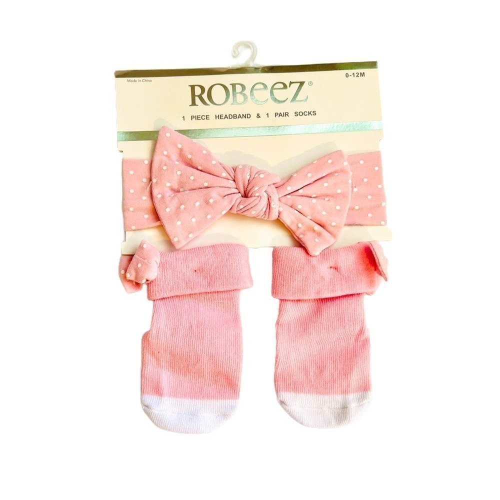 Robeez Baby Girl Pink Polka Dot Matching Set